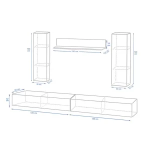 Schita living Elton 2.4 nou schita living elton 2.4 m PAL si MDF cu 4 dulapuri modulare si o etajera