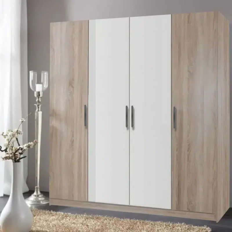 dulap cu 4 usi PAL Sonoma si Alb