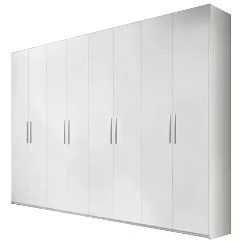 1.0.Dulap Mondo 8 usi balamale soft close cu amortizor bara haine polite Dulap cu 8 usi polite si bare de haine