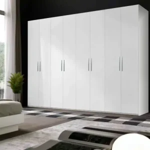 1.1.Dulap Mondo 8 usi balamale soft close cu amortizor bara haine polite Dulap Mondo 8, Alb, L320xH220xA50 cm, balamale cu amortizor,