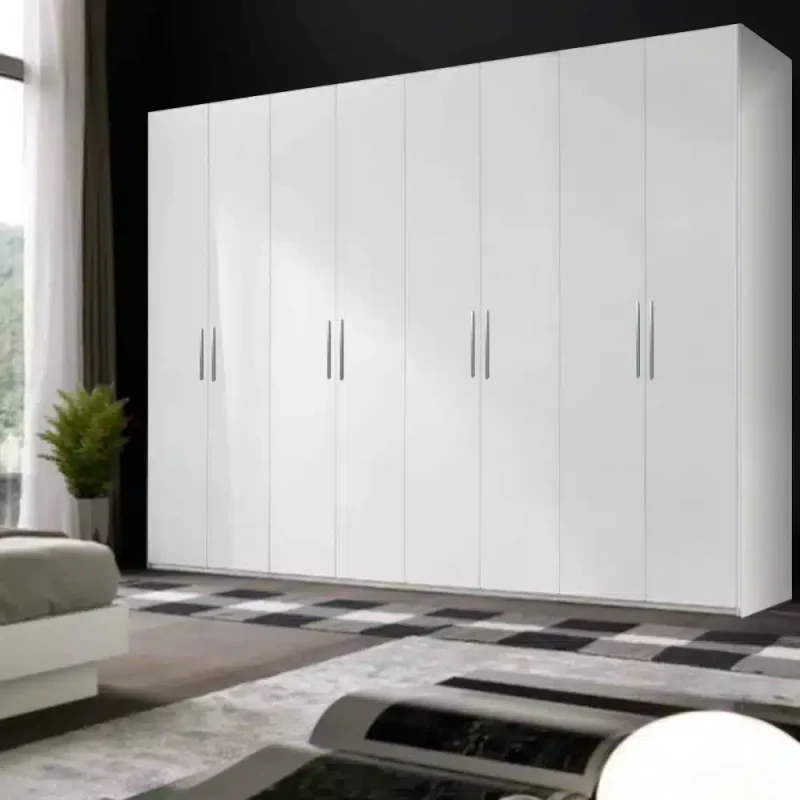 1.1.Dulap Mondo 8 usi balamale soft close cu amortizor bara haine polite Dulap Mondo 8, Alb, L320xH220xA50 cm, balamale cu amortizor,