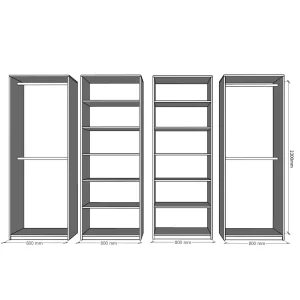 1.8.Dulap Mondo 8 usi balamale soft close cu amortizor bara haine polite Dulap Mondo 8, Alb, L320xH220xA50 cm, balamale cu amortizor,