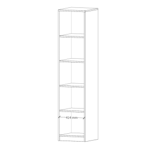 1.4.Dulap 1 usa 4 etajere E4 schita schita dulap cu 4 polite si 1 usa din PAL de 18 mm