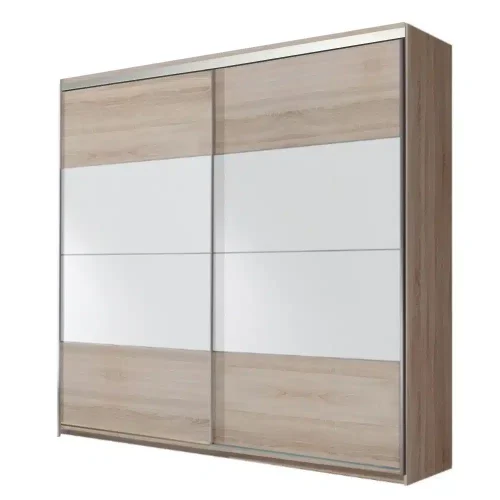 DR Sonoma si Alb 2 Dressing cu usi culisante din PAL Stejar Sonoma si Alb