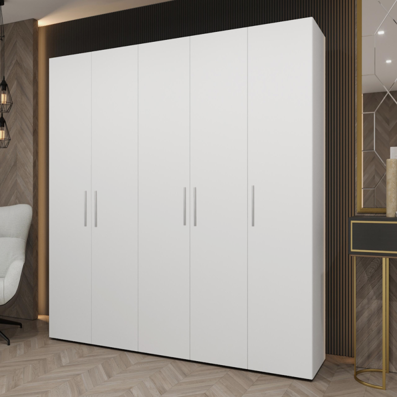 Dulap Lara 5 usi Alb 1 dulap haine lara