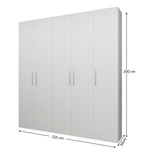 Dulap Lara 5 usi Alb 3 dulap depozitare haine accesorii incaltaminte