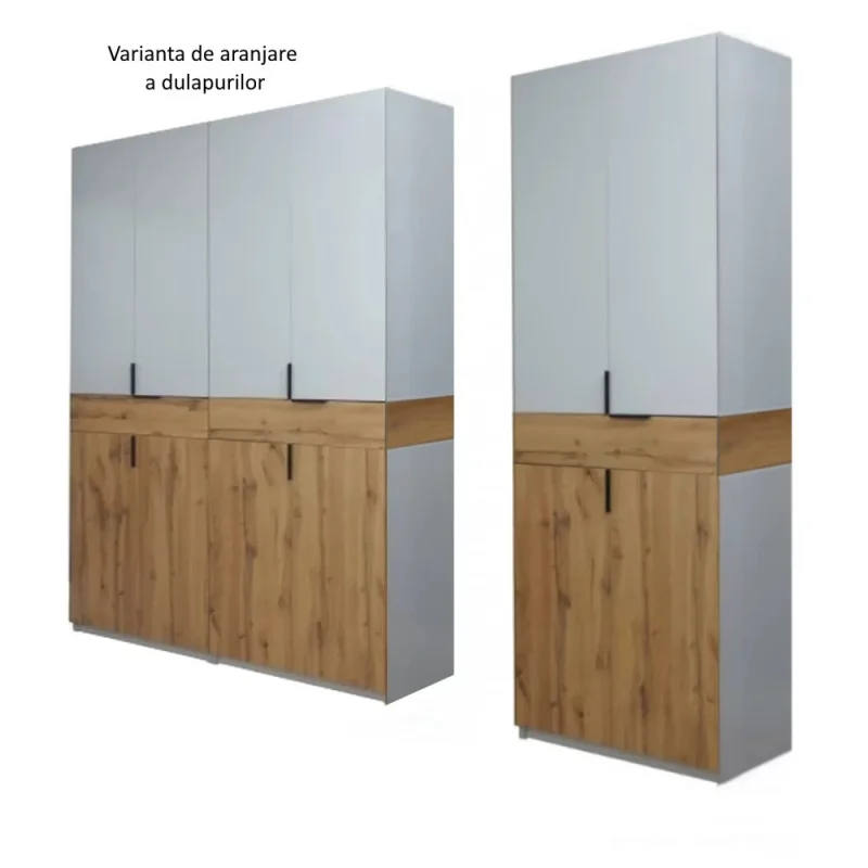 Dulap-King-Gold-6r-var-3-jpg varianta asamblare dulap King 6s cu 3 sertare din PAL Stejar Gold si Gri deschis