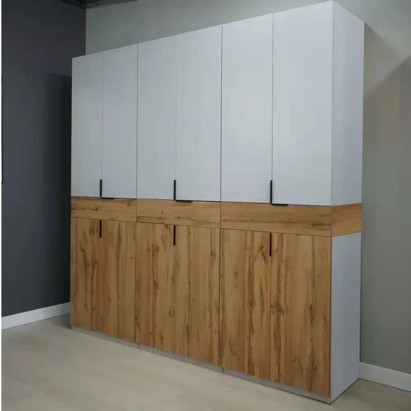 Dulap-King-Gold-6s-2-jpg dulap King 6s cu 3 sertare din PAL Stejar Gold si Gri deschis