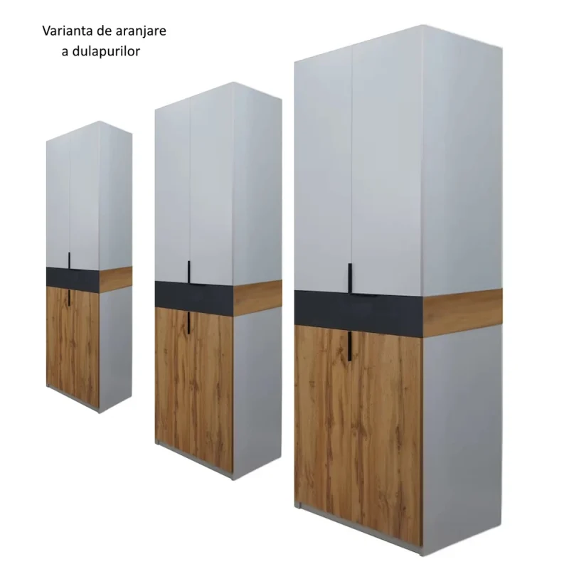 varianta asamblare dulap King 6s Stejar Gold Grafit Gri