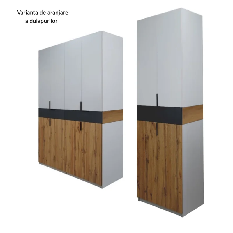 varianta montaj dulap King 6s Stejar Gold Grafit Gri