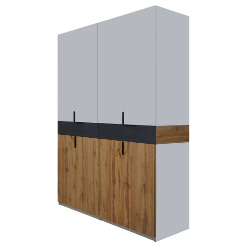 dulap cu 4 sertare din PAL Stejar Gold Grafit Gri soft close