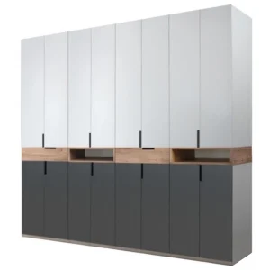 Dulap_King_8RR_pp1-removebg-preview dulap king 8r PAL Gri Grafit Stejar Gold cu sertare si rafturi