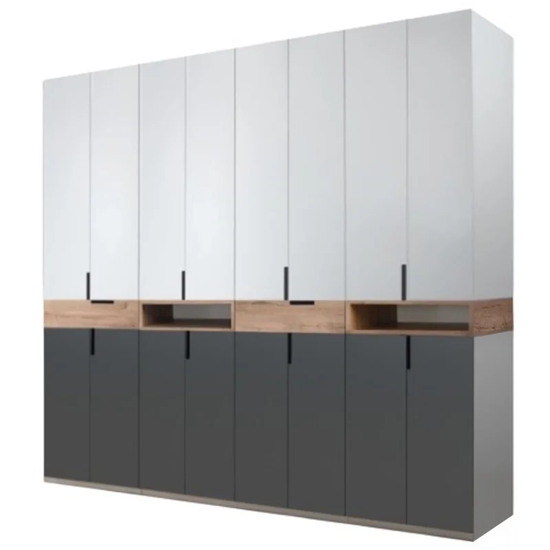 Dulap_King_8RR_pp1-removebg-preview dulap king 8r PAL Gri Grafit Stejar Gold cu sertare si rafturi