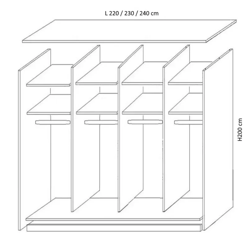 schita dressing H 200 x L 220 230 240 cm