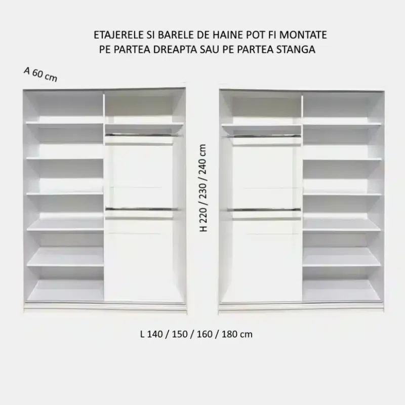 schita dressing H 240 230 220 x L 140 150 160 180 cm