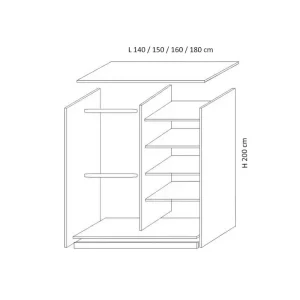 schita dressing H 200 x L 140 150 160 180 cm