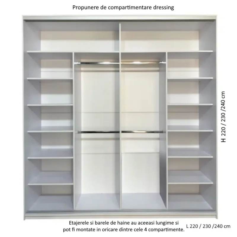 schita dressing H 240 230 220 x L 240 230 220 cm