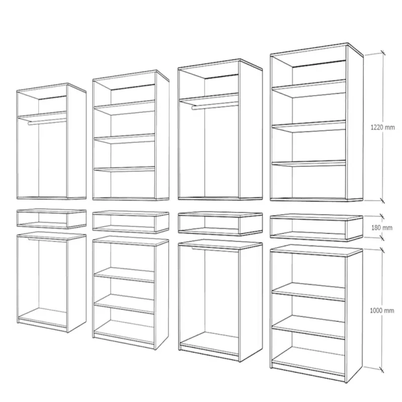 Dulap King 8 usi schita module separate