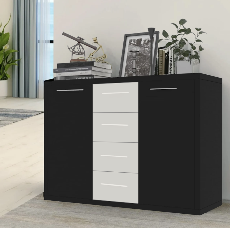 Comoda Scarlet Wenge si Alb H 90 x L 120 x A 40 cm, PAL 18 mm