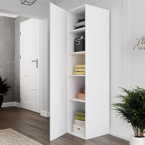 Dulap E4 cu 1 usa Alb 1 Dulap Lara Salonic cu 2 sertare Cashmere L180 x H200 x A50 cm