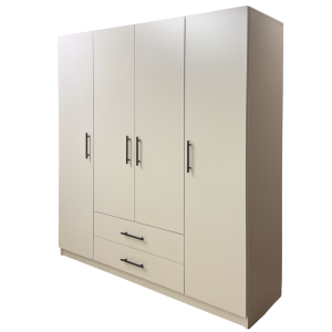 Dulap Salonic cu sertare manere negre 6 Un dulap absolut necesar in orice locuinta, complex, cu rafturi, bara haine, sertare, balamale cu amortizor, materiale de calitate, solid, incapator, design modern